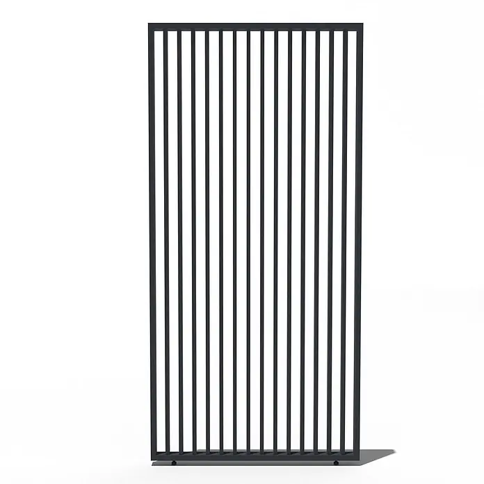 Weide Pergola Seitenwand Lamellenwand Paneel für Weide Pergola Anthrazit 93 cm - B x T: 93 x 6 cm, Aluminium - Schwarzer Raumteiler mit vertikalen Lamellen, moderne Sichtschutzwand.