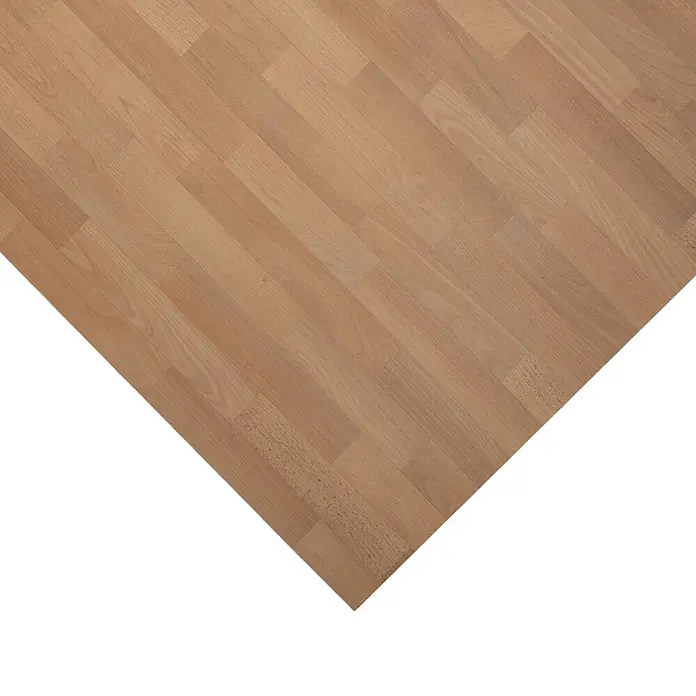 Vinylboden CV-Belag - 600 x 200 cm, Buche-Optik 101S - Heller Parkettboden aus Holz, diagonales Muster.