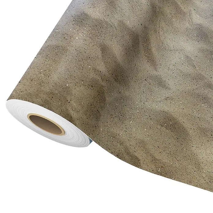 Vinylboden CV-Belag - 1.200 x 200 cm, Sand - Rolle Sandmuster-Tapete für Wandverkleidungen.