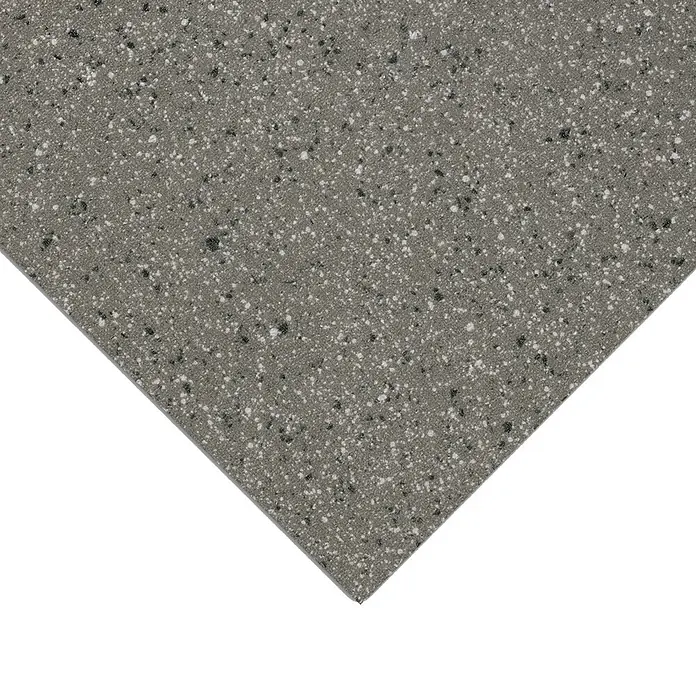 Vinylboden CV-Belag - 250 x 200 cm, Mira 690D - Graues gesprenkeltes Verbundoberflächenmaterial mit weißen und schwarzen Sprenkeln.