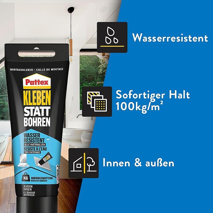 Pattex Kleben statt Bohren (340 g, Wasserresistent)