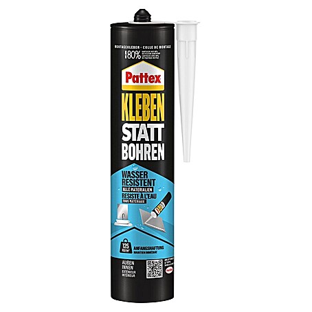 Pattex Montagekleber Kleben statt Bohren Innen & Außen (450 g, Kartusche)