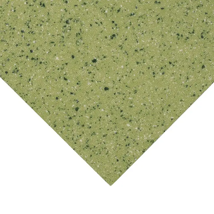 Vinylboden CV-Belag - 150 x 100 cm, Mira 550M - Strukturierte grüne Oberfläche mit dunklen und hellen Sprenkeln.
