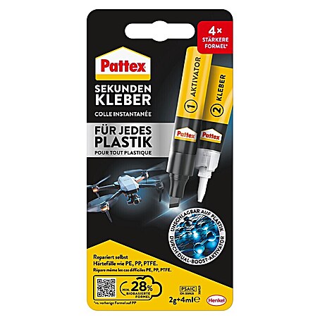 Pattex Sekundenkleber Plastix Flüssig (2 g, Flüssig, Tube)