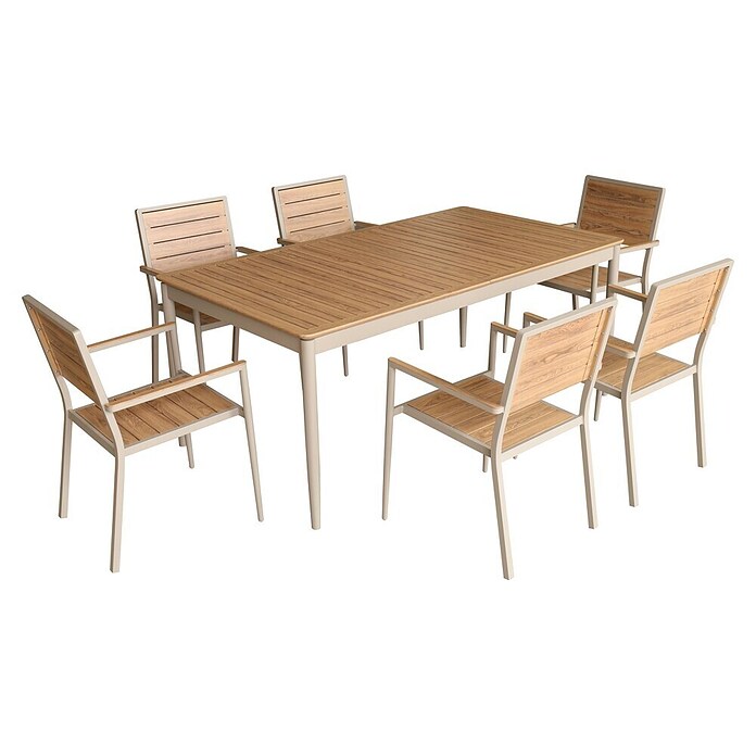 Gartentisch (L x B x H: 181 x 100 x 76 cm, Rechteckig, Braun, Aluminium) | BAUHAUS