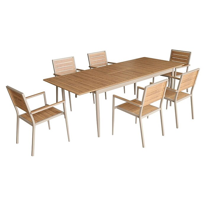 Gartentisch (L x B x H: 181 x 100 x 76 cm, Rechteckig, Braun, Aluminium) | BAUHAUS