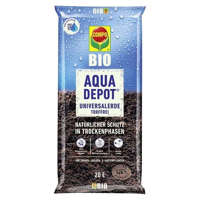 Compo Univerzalna zemlja za cvijeće Aqua Depot  (Neto volumen: 20 l) | BAUHAUS