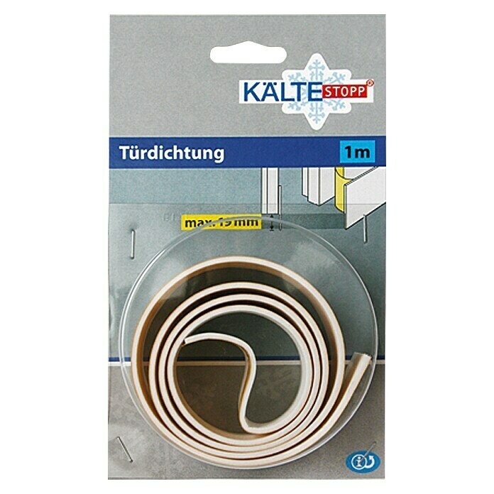 KÄLTESTOPP Türbodendichtung Soft BasicWeiß, 1 m x 38 mm, Spaltenbreiten bis 19 mm Front View