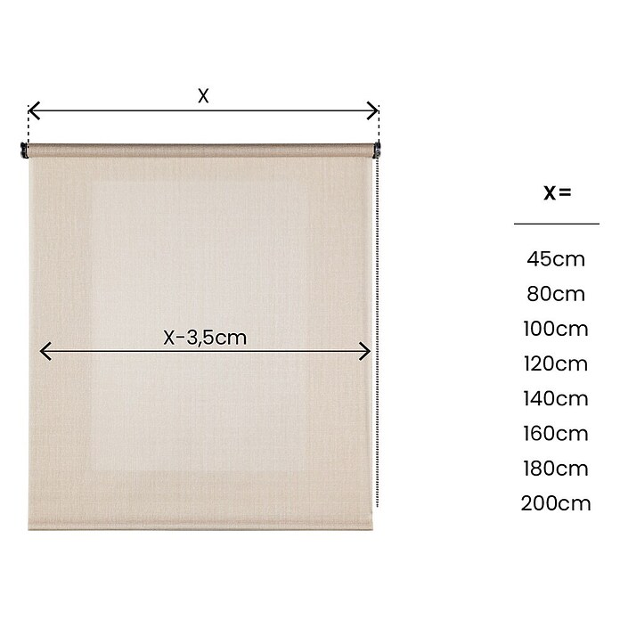 Estor enrollable Arles (An x Al: 100 x 180 cm, Beige, Unicolor) | BAUHAUS