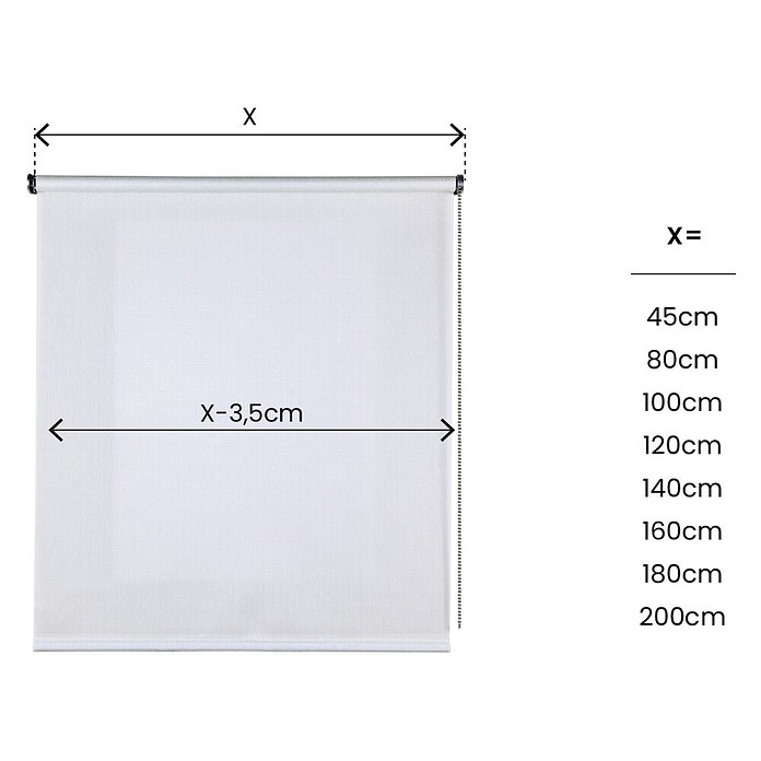 Estor enrollable Arles (An x Al: 80 x 180 cm, Blanco, Unicolor) | BAUHAUS