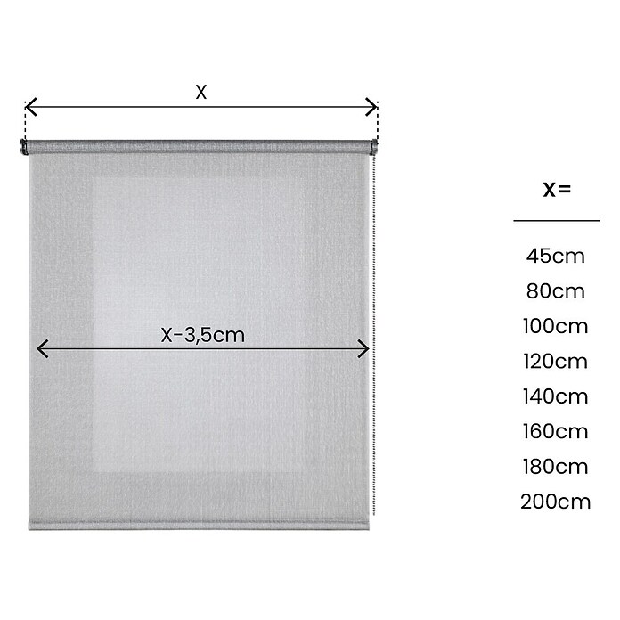Estor enrollable Arles (An x Al: 80 x 180 cm, Gris, Unicolor) | BAUHAUS
