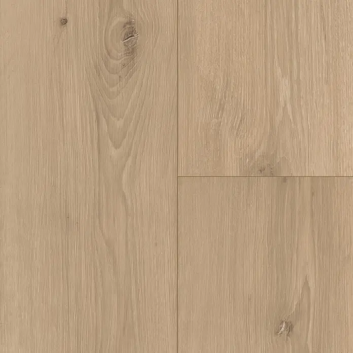 Parador Vinylboden Trendtime 6 - Eiche Natural Mix Grau, Schlossdiele, 2.200 x 216 x 9,6 mm - Hellbrauner Holzboden in Eichenoptik mit natürlicher Maserung und Ästen.