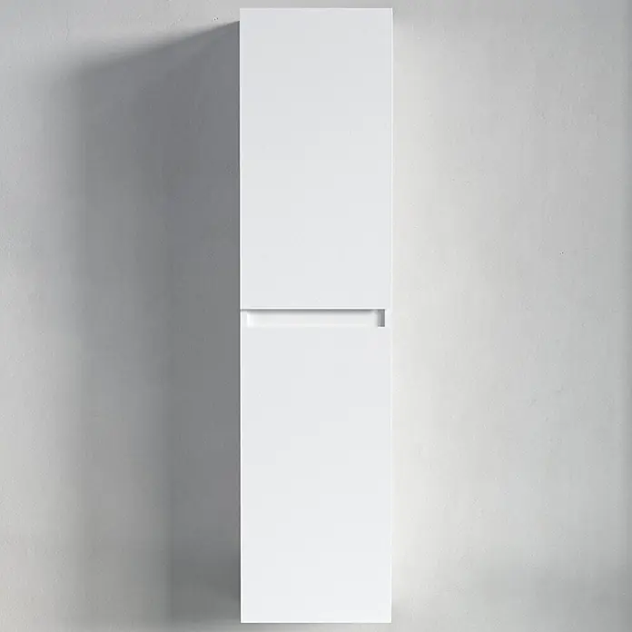 LOMAZOO Badmöbel-Set BMSET-100-GW-WW - Gesamtbreite Badmöbel: 100 cm, Glänzend weiß - Weißer Wandschrank mit zwei Türen und integriertem Griff.