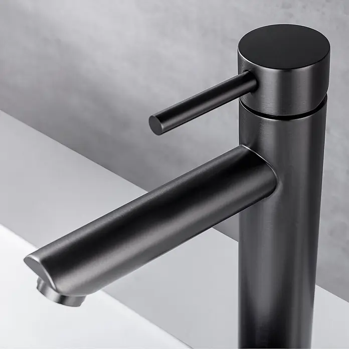 LOMAZOO Waschtischarmatur LMZ-TESS - Gunmetal - Mattschwarzer Einhebelmischer.