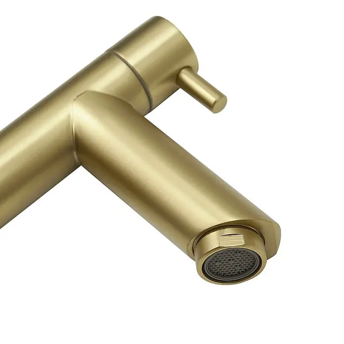 LOMAZOO Waschtischarmatur LMZ-TROPEA - Gold - Moderner Einhebelmischer in mattem Gold mit integriertem Strahlregler.