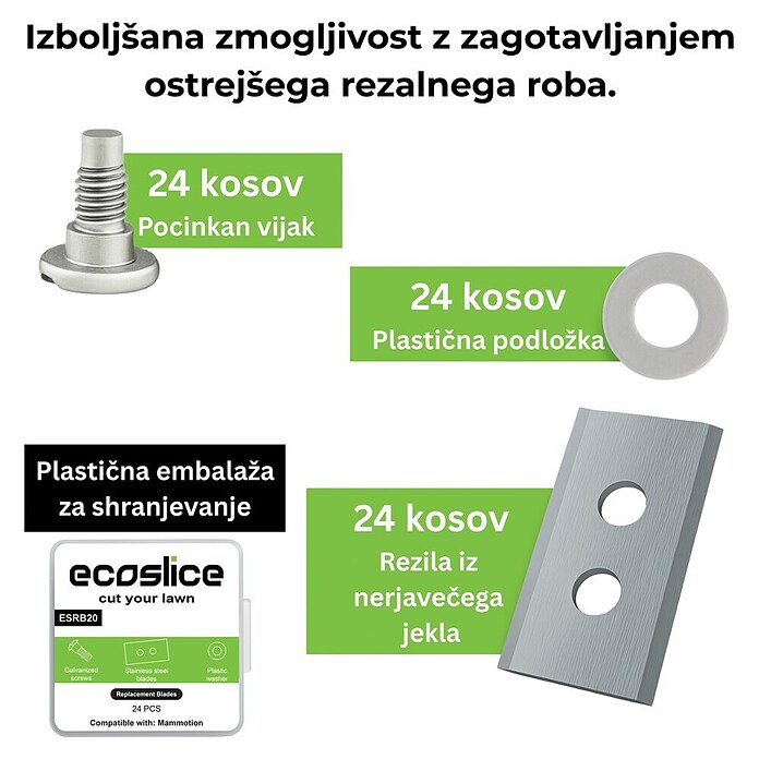 Nadomestni nož ESRB20 Ecoslice  (Ustrezno za: Mammotion, 24 -del.) | 7285 - Mähroboterzubehör | IAEA - Rasenmäher | IAE - Gartenmotorgeräte | IA - Gartenhartware | I - Stadtgarten | BAUHAUS