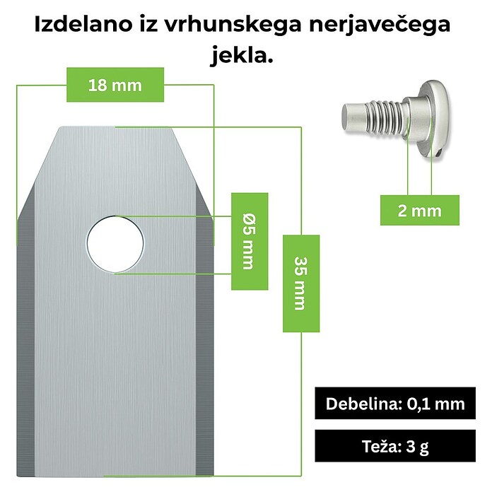 Nadomestni nož ESRB30 Ecoslice  (Ustrezno za: Segway, Sunseeker, TerraMow, Ecovacs, Airseekers, Greenworks, Gardena, Husqvarna, AL-KO, Stiga, 24 -del.) | 7285 - Mähroboterzubehör | IAEA - Rasenmäher | IAE - Gartenmotorgeräte | IA - Gartenhartware | I - Stadtgarten | BAUHAUS