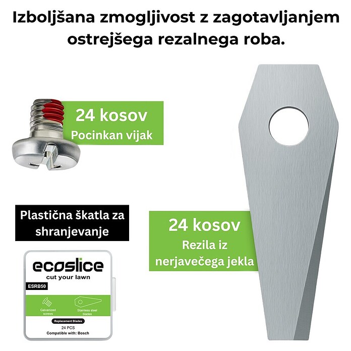 Nadomestni nož ESRB50 Ecoslice  (Ustrezno za: Bosch, 24 -del.) | 7285 - Mähroboterzubehör | IAEA - Rasenmäher | IAE - Gartenmotorgeräte | IA - Gartenhartware | I - Stadtgarten | BAUHAUS