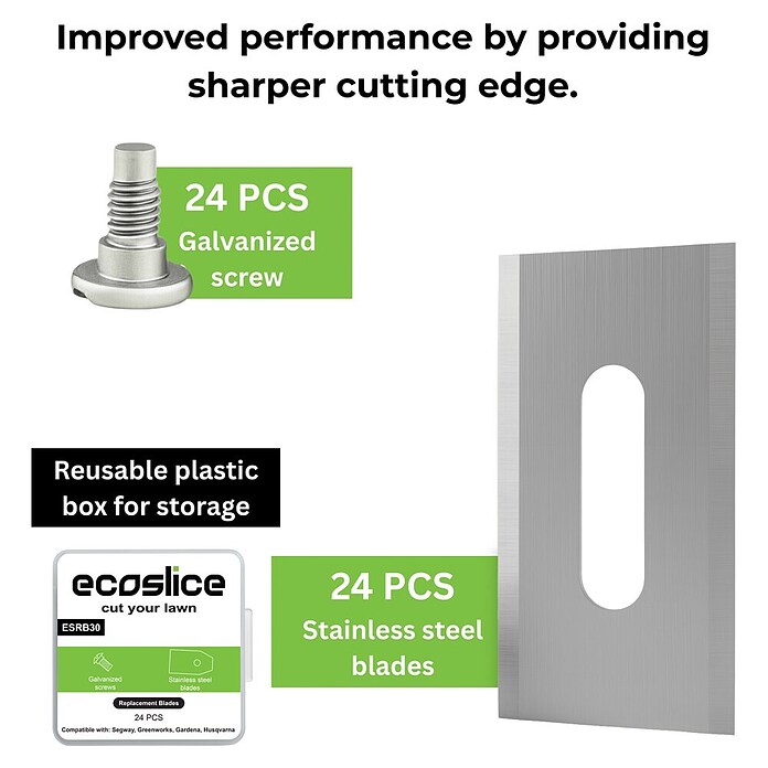 Nadomestni nož ESRB60 Ecoslice  (Ustrezno za: Husqvarna, McCulloch, Gardena, Flymo, Partner, Jonsered, 24 -del.) | 7285 - Mähroboterzubehör | IAEA - Rasenmäher | IAE - Gartenmotorgeräte | IA - Gartenhartware | I - Stadtgarten | BAUHAUS