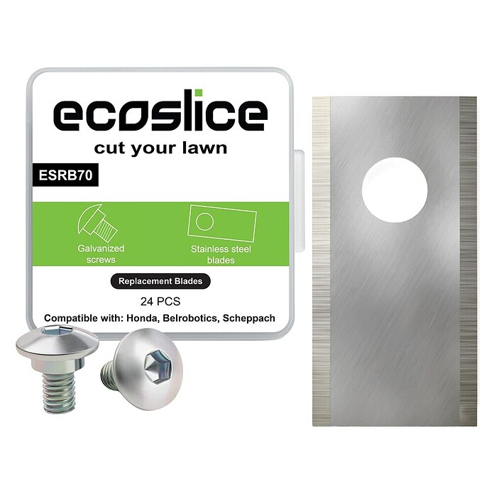Nadomestni nož ESRB70 Ecoslice  (Ustrezno za: Honda, Belrobotics, Ambrogio, Wiper, Zucchetti, Techline, Oleo-Mac, Efco, Stihl, 24 -del.) | 7285 - Mähroboterzubehör | IAEA - Rasenmäher | IAE - Gartenmotorgeräte | IA - Gartenhartware | I - Stadtgarten | BAUHAUS