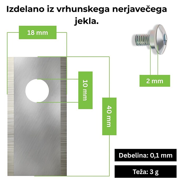 Nadomestni nož ESRB70 Ecoslice  (Ustrezno za: Honda, Belrobotics, Ambrogio, Wiper, Zucchetti, Techline, Oleo-Mac, Efco, Stihl, 24 -del.) | 7285 - Mähroboterzubehör | IAEA - Rasenmäher | IAE - Gartenmotorgeräte | IA - Gartenhartware | I - Stadtgarten | BAUHAUS