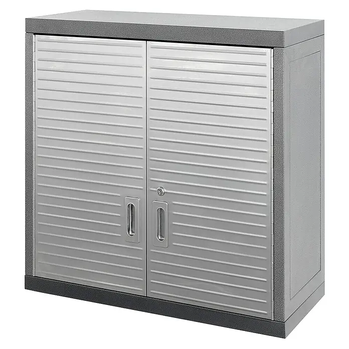 Wisent Hängeschrank - Max. Ladegewicht: 90 kg, Anthrazit - Metallschrank mit Rolltüren und Schloss, ideal für Werkstatt oder Garage. Bietet sicheren Stauraum und ist robust konstruiert.