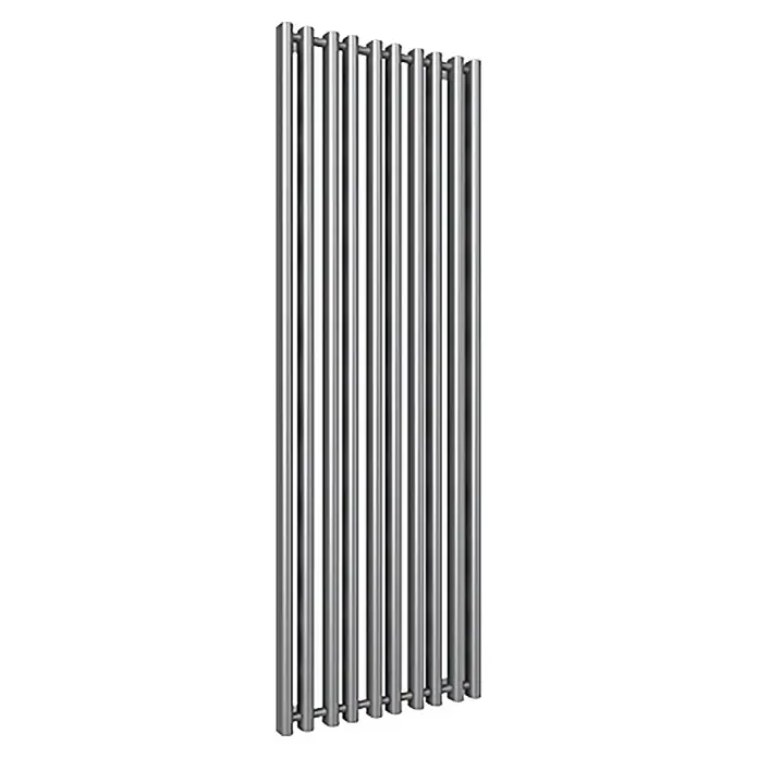 Admiral Designheizkörper Oslo - B x H: 530 x 1.500 mm, Wärmeleistung bei Vorlauftemperatur von 75 °C (D: 50): 697 W, Chrom Effekt - Silberner Design-Heizkörper mit vertikalen Rohren. Perfekt für moderne Badezimmer und Wohnräume, sorgt für Wärme und stilvolles Ambiente.