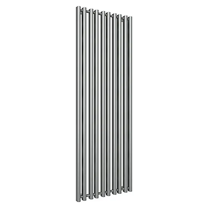 Admiral Designheizkörper Oslo - B x H: 530 x 1.500 mm, Wärmeleistung bei Vorlauftemperatur von 75 °C (D: 50): 697 W, Chrom Effekt - Silberner Design-Heizkörper mit vertikalen Rohren. Perfekt für moderne Badezimmer und Wohnräume, sorgt für Wärme und stilvolles Ambiente.