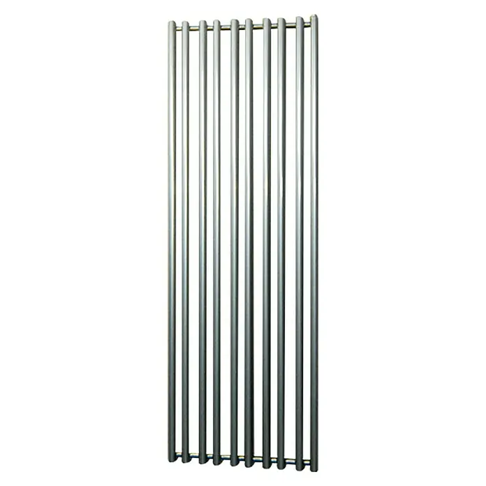 Admiral Designheizkörper Oslo - B x H: 530 x 1.500 mm, Wärmeleistung bei Vorlauftemperatur von 75 °C (D: 50): 697 W, Chrom Effekt - Ein moderner, schlanker Handtuchwärmer mit vertikalen Heizrohren in edlem Silber. Perfekt für jedes Badezimmer, um Handtücher zu wärmen.