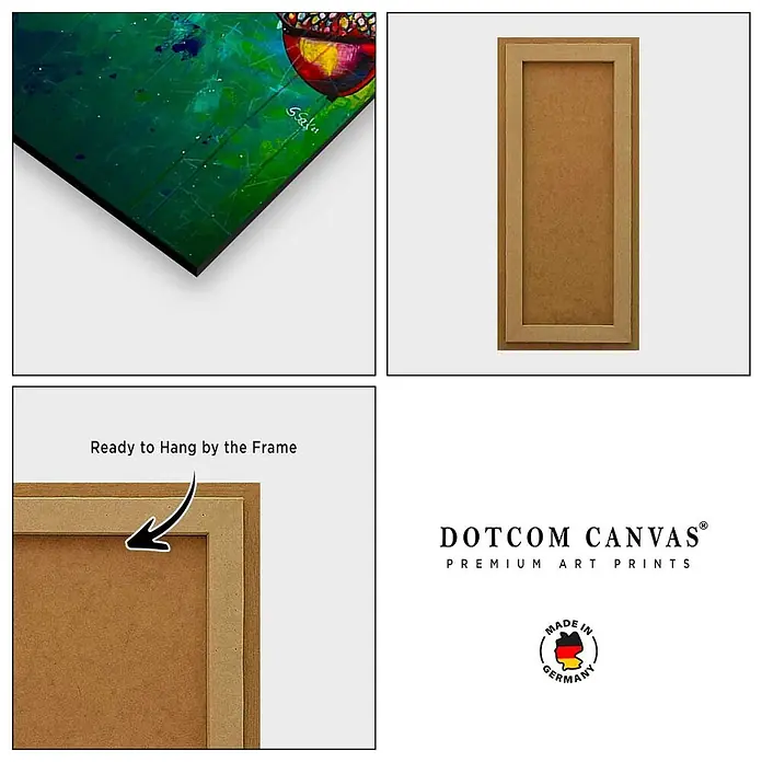 Dotcomcanvas Decopanel - No Risk No Nut, B x H: 52 x 156 cm - Leinwandbild mit abstrakter Kunst, hellbraunem Holzrahmen, aufhängefertig. Hergestellt in Deutschland.