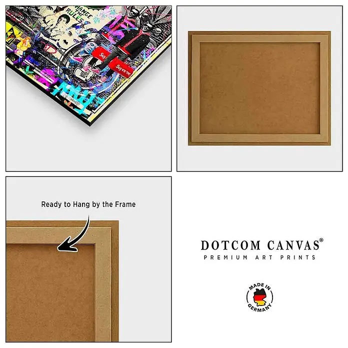 Dotcomcanvas Decopanel - I trust me, B x H: 78 x 116 cm - Farbfroher Leinwandkunstdruck mit braunem Holzrahmen auf der Rückseite, fertig zum Aufhängen.