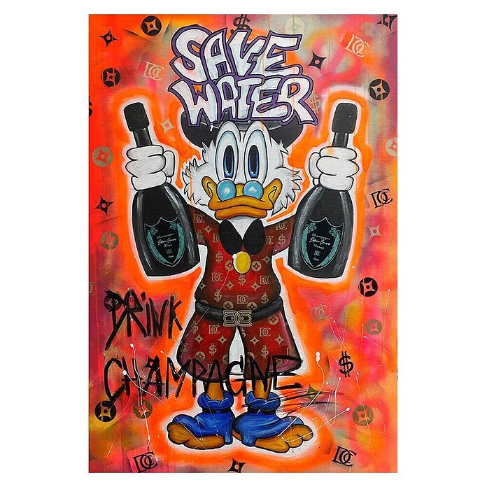 Dotcomcanvas Decopanel (Save Water drink Champagne, B x H: 78 x 116 cm) | BAUHAUS