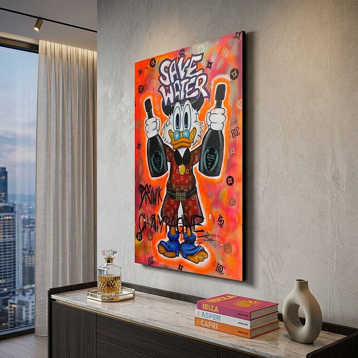 Dotcomcanvas Decopanel (Save Water drink Champagne, B x H: 78 x 116 cm) | BAUHAUS