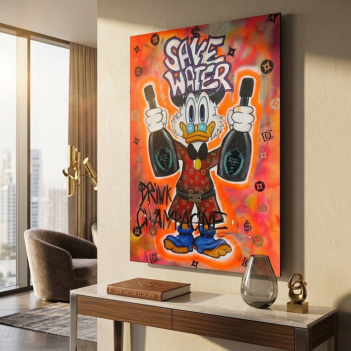 Dotcomcanvas Decopanel (Save Water drink Champagne, B x H: 78 x 116 cm) | BAUHAUS