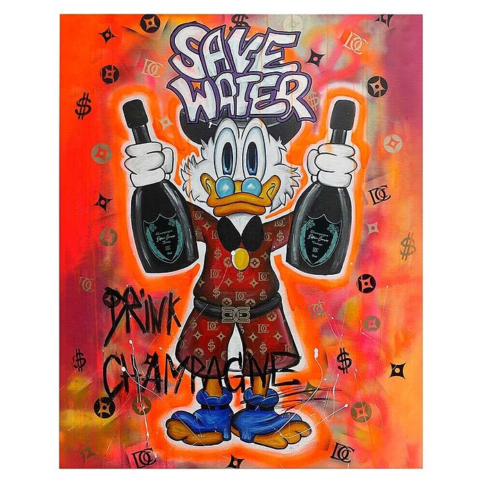 Dotcomcanvas Decopanel (Save Water drink Champagne, B x H: 40 x 50 cm) | BAUHAUS