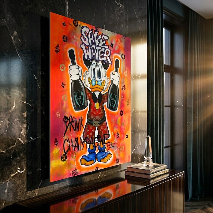 Dotcomcanvas Decopanel (Save Water drink Champagne, B x H: 40 x 50 cm) | BAUHAUS
