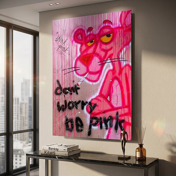 Dotcomcanvas Decopanel (Don´t Worry Be Pink, B x H: 58 x 90 cm) | BAUHAUS