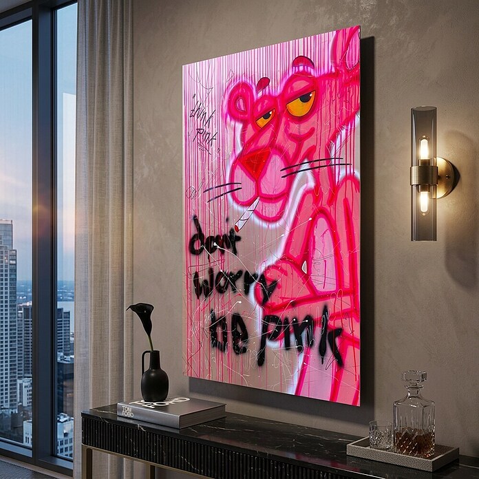 Dotcomcanvas Decopanel (Don´t Worry Be Pink, B x H: 58 x 90 cm) | BAUHAUS
