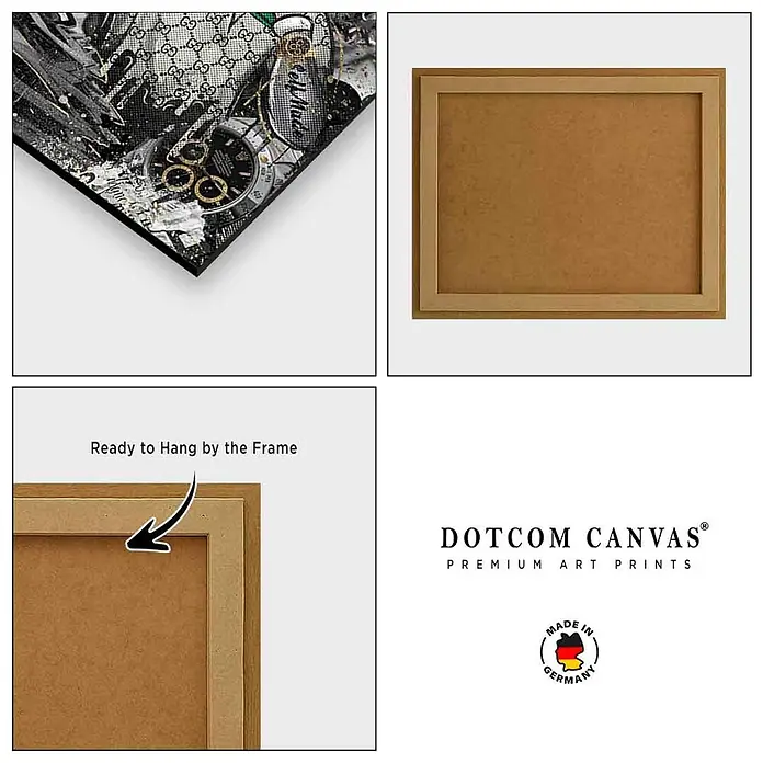 Dotcomcanvas Decopanel - Business Bunny, B x H: 78 x 116 cm - Gerahmter Leinwanddruck mit Holzrahmen-Rückseite, fertig zum Aufhängen. Hergestellt in Deutschland.