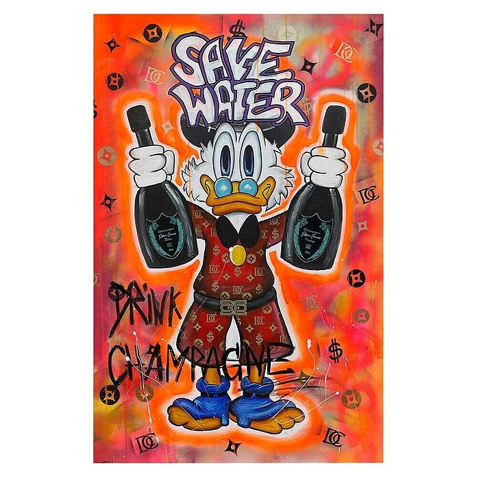 Dotcomcanvas Decopanel (Save water drink chamgagne, B x H: 90 x 58 cm) | BAUHAUS