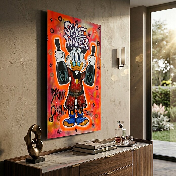 Dotcomcanvas Decopanel (Save water drink chamgagne, B x H: 90 x 58 cm) | BAUHAUS