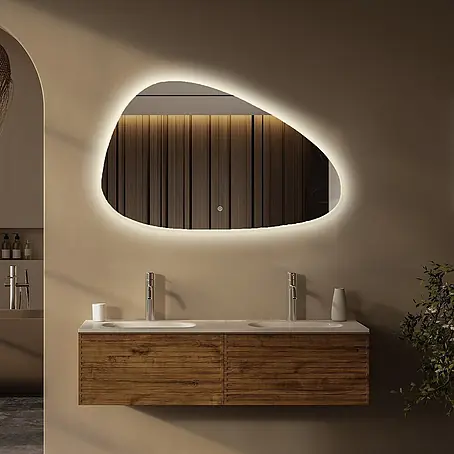 LOMAZOO LED-Badspiegel Sevilla asymmetrisch 120 x 75 cm, beschlagfrei