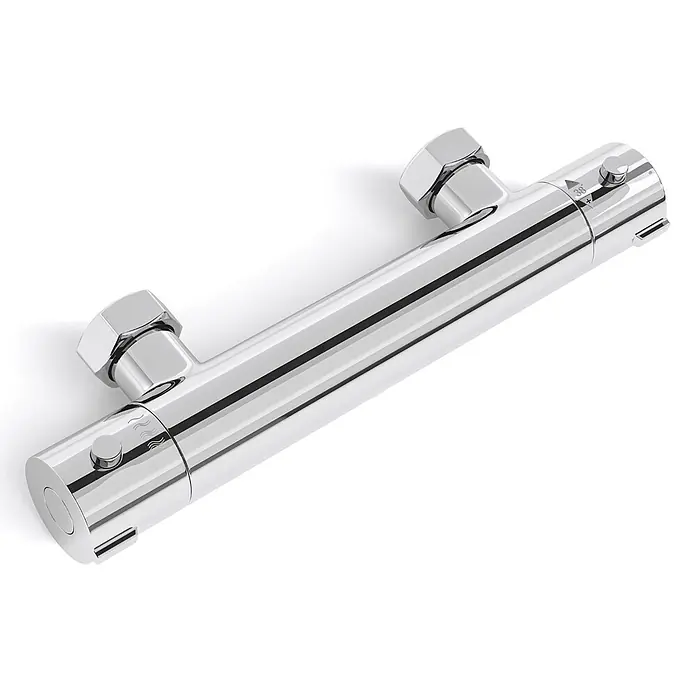 LOMAZOO UP-Brausearmatur 15CM-CHROOM - Chrom - Verchromte Thermostat-Duscharmatur mit Temperatur- und Flussreglern.