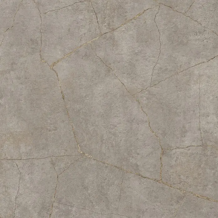 Wetwall Wandpaneel Elite - 120 x 242 cm, Gold Stone, Nut & Feder System - Graue Fliese mit filigranen goldenen Äderungen, ideal für moderne Innenflächen.