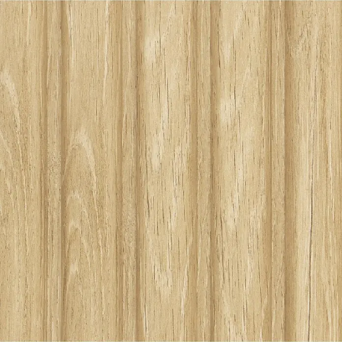CanDo Akustikpaneel Curve - Eiche Natur Uni, 2.600 x 300 x 19 mm, 2 Stk. - Helles Holzpaneel mit Naturmaserung und geripptem, vertikalem Muster.