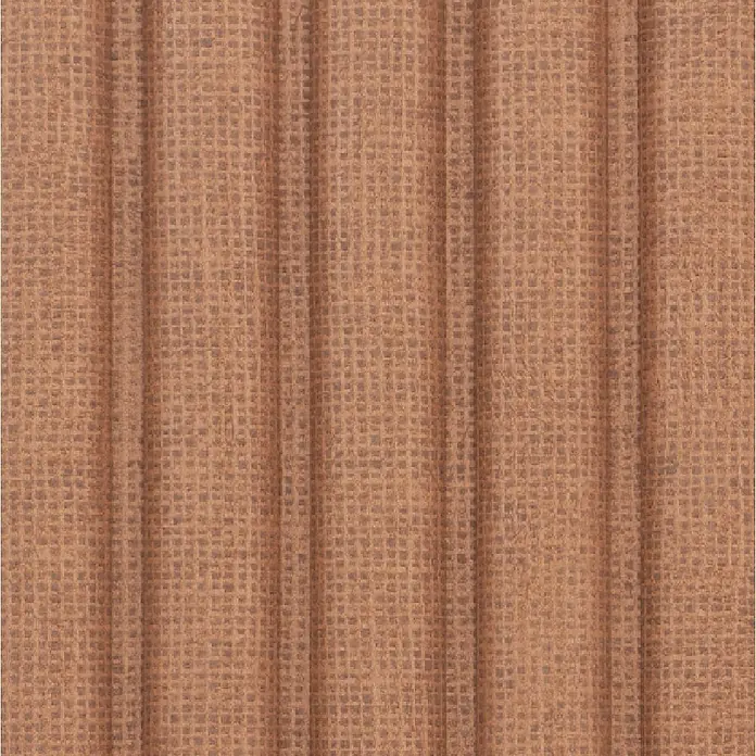 CanDo Akustikpaneel Curve - Terra, 2.600 x 300 x 19 mm, 2 Stk. - Strukturiertes braunes Gewebe mit vertikalen Rippen und Gittermuster.