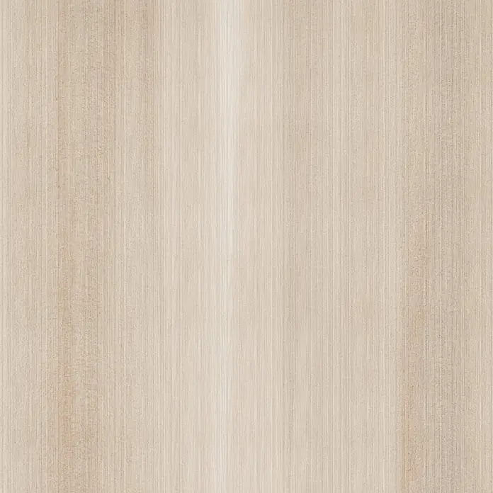 LOGOCLIC Wandpaneel Designwall - Areca Palm, 265 x 123 cm - Helle beigefarbene Holzmaserung mit feinen vertikalen Linien.