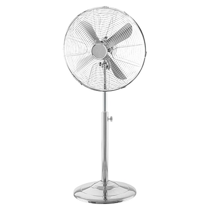 PR Klima Ventilador de pie retro (Plateado, Diámetro: 40 cm, 50 W, 3.700 m³/h)