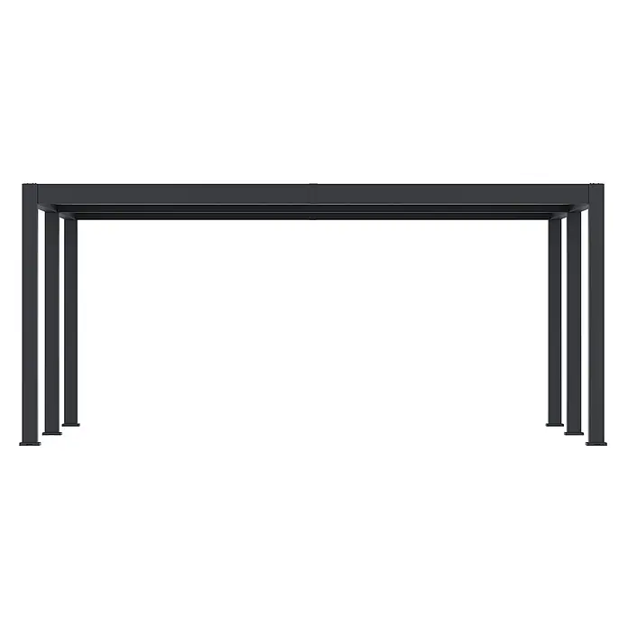 Weide Carport Autoüberdachung Aluminium 6 x 5,3 M Anthrazit - Außenmaß inkl. Dachüberstand (B x T): 600 x 530 m, Anthrazit - Dunkelgraues Metall-Pergolagestell für Beschattung oder als Rahmen im Außenbereich.