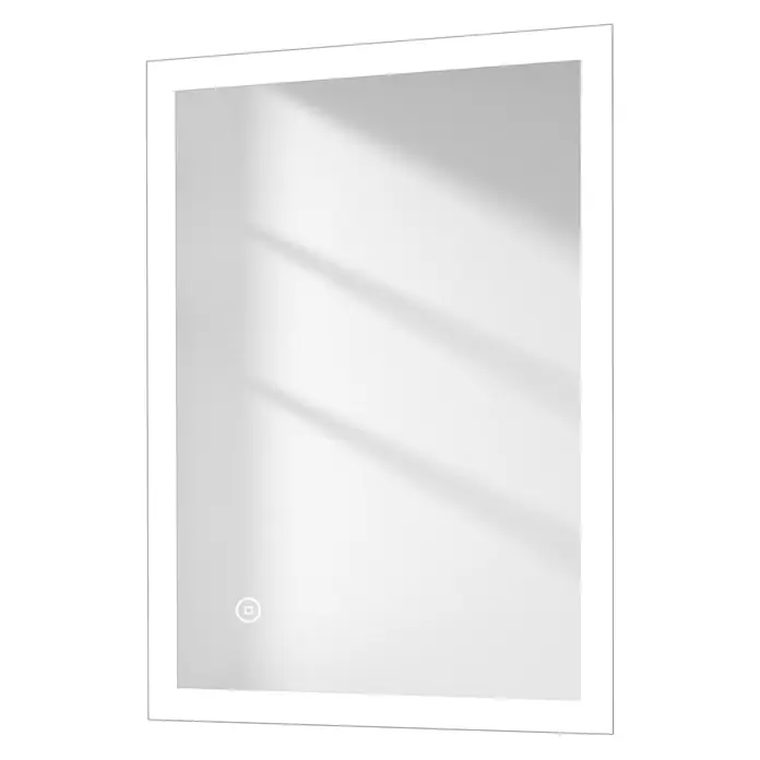 Emke Lichtspiegel Dimlite LM03 - 50 x 70 cm - Rechteckiger LED-beleuchteter Spiegel mit Touch-Sensor-Taste.